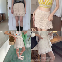 韩国东大门春季新款镂空裙子针织半身裙短款别致独特小个子女