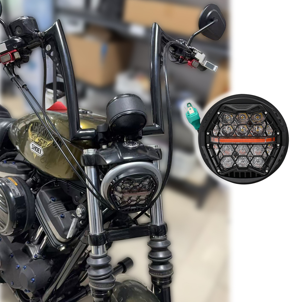 Motorcycle Headlight for Harley Davidson Sportster Dyna Softail 5.75"