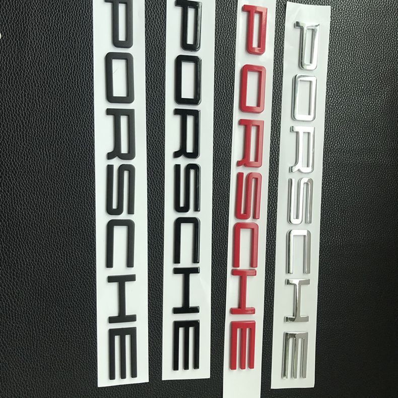 Porsche car emblem, Macan S lettering modification, black lettering for the rear trunk of a Maybach, PORSCHE English logo sticker