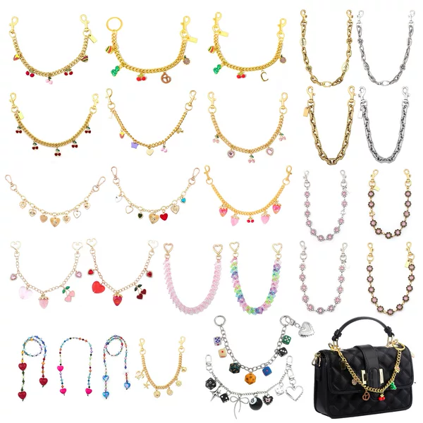 Amazon's New Cherry Keychain Bag Pendant Cherry Bracelet Bag Decoration Gold Car Keychain Pendant