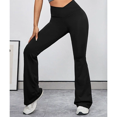 K1135 # Amazon внешней торговли крест талии похудения Йога штаны с высокой талией Американский микро тянуть швабры повседневные спортивные штаны