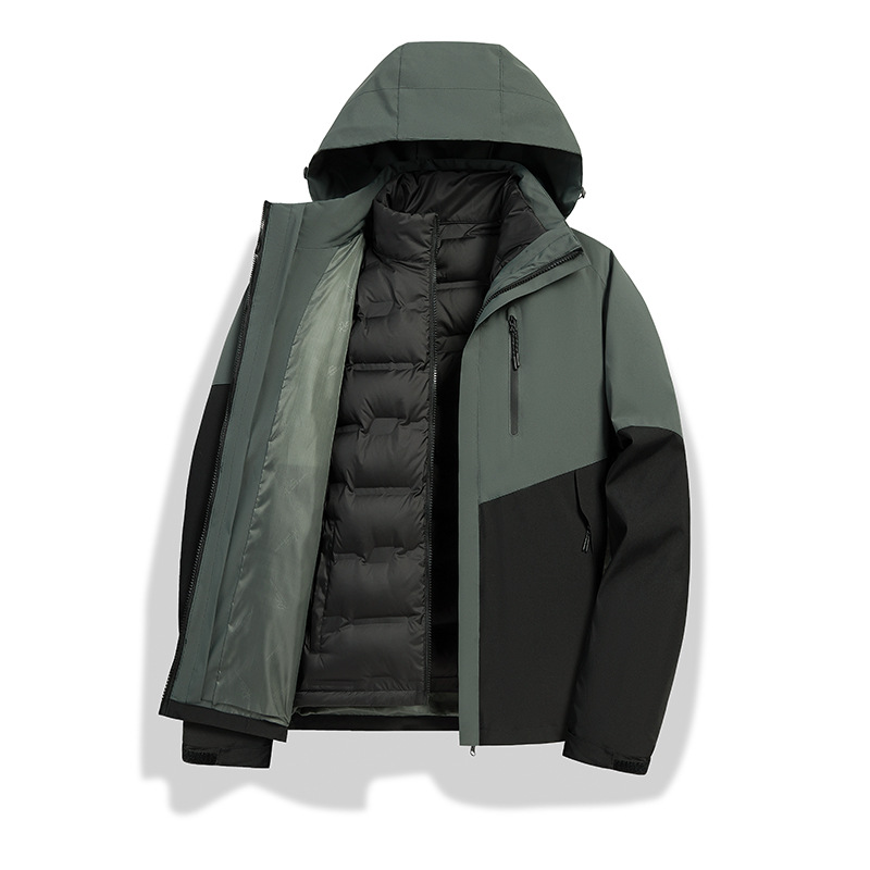 Water repellent removable jacket with down for men and women