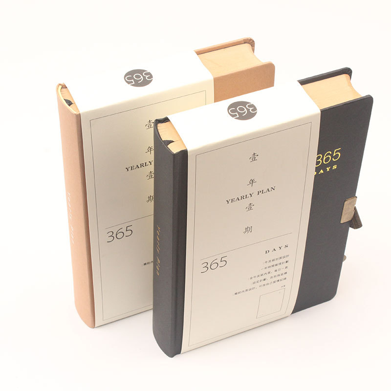Retro 365 días calendario libro con cerradura cuaderno Diario Libro Internet celebridad Diario Libro engrosada en blanco de papel Kraft página interior