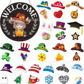 装饰挂牌;万圣节摆件;木质工艺品