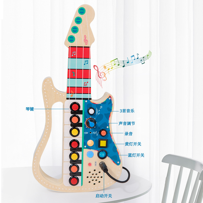 Tablero de actividades infantil transfronterizo de madera con interruptor LED y juego de destornilladores - Juguete de aprendizaje temprano Montessori