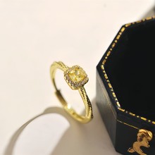弥禧珠宝18K方糖戒指 轻奢风格不脱模设计镶嵌锆石指环送女友礼物