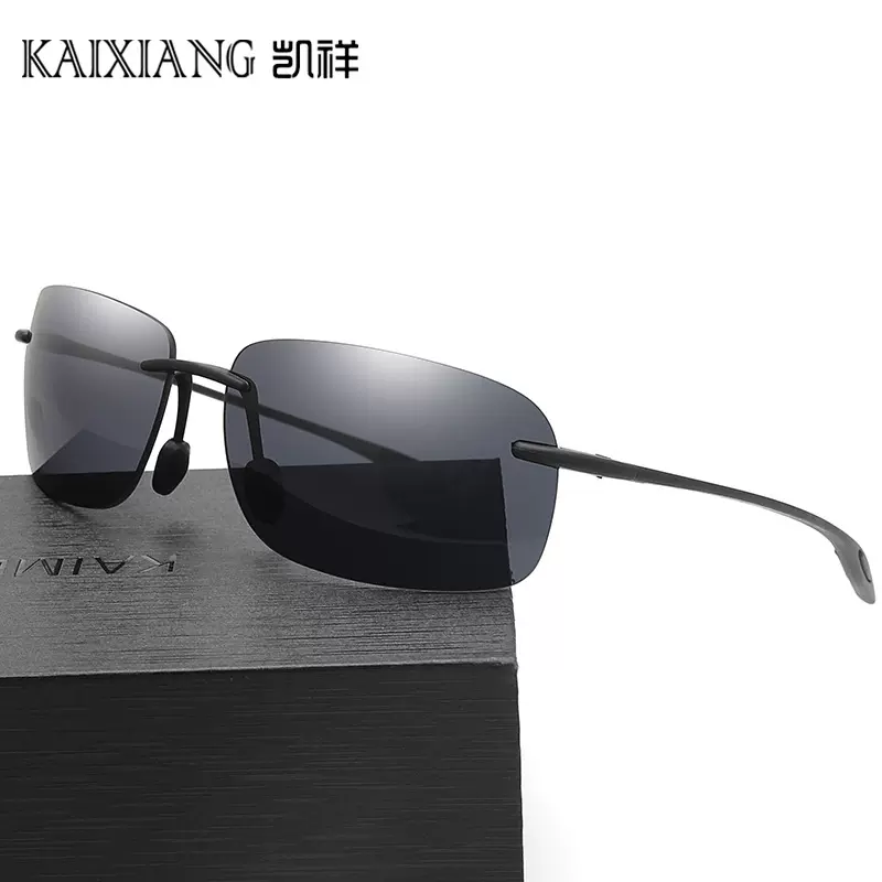 新款男士个性钓鱼偏光太阳眼镜无框防晒潮流驾驶墨镜运动骑行眼镜