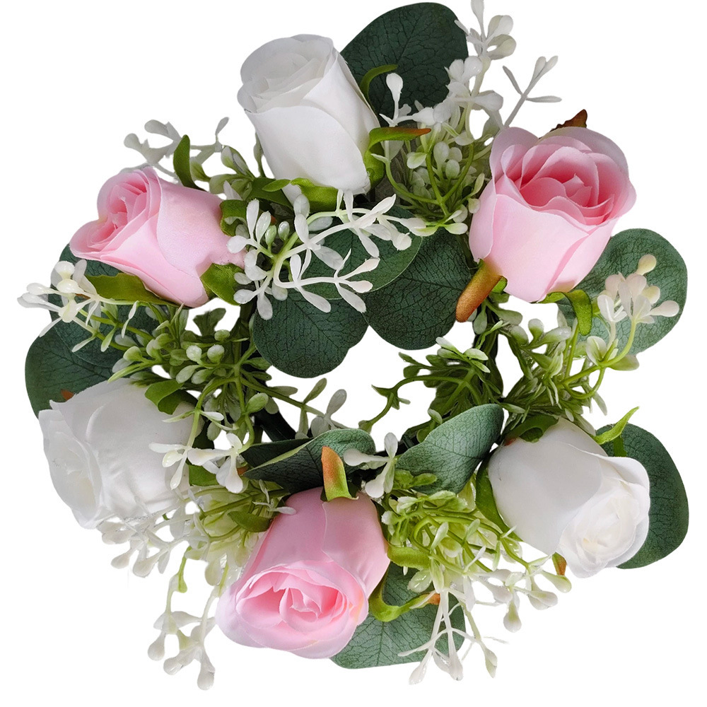 Simulación transfronteriza rosa eucalyptus candelabro guirland decoración de mesa de banquete guirland decoración del hogar amazon