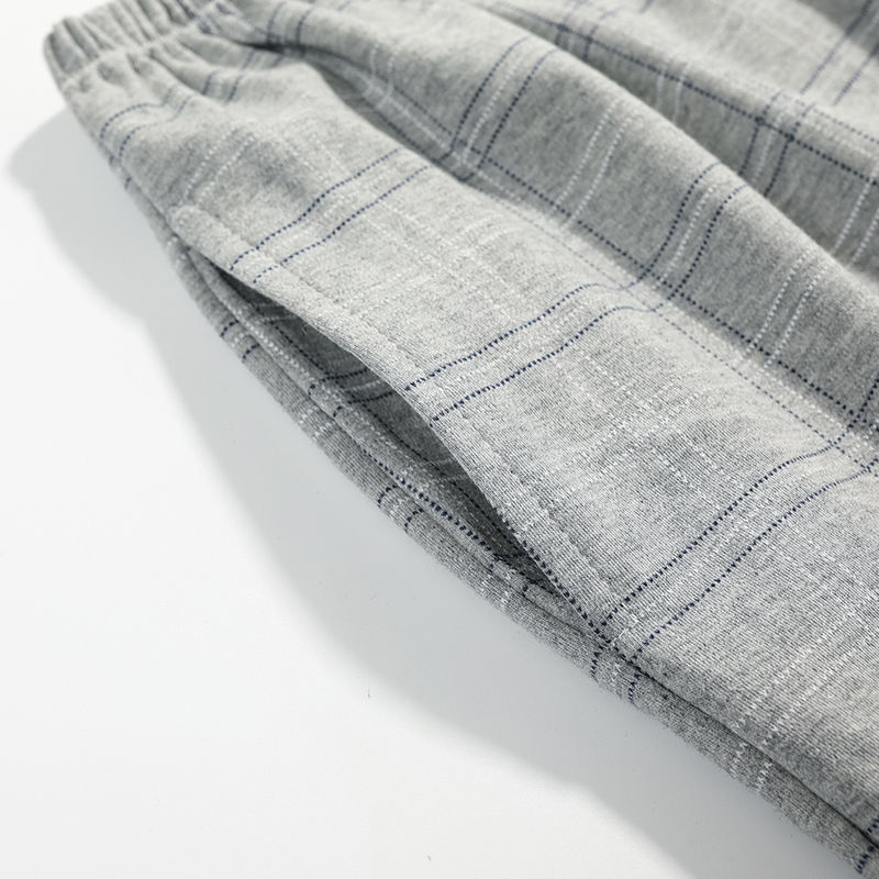Pijamas de hombre de verano de algodón de manga corta pantalones de verano delgado más tamaño de algodón de los hombres prendas de vestir exteriores