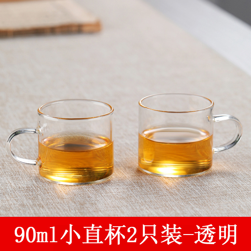 Taza pequeña de vidrio para té, taza pequeña color gris humo, taza para té, juego de té Kung Fu resistente al calor para el hogar, taza de degustación, de borosilicato alto.