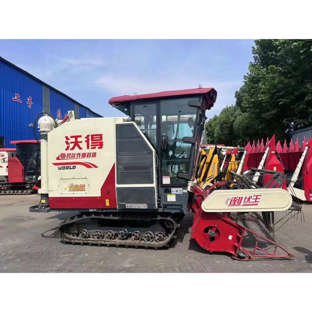 二手精品沃得旗舰版履带式全喂入水稻收割机