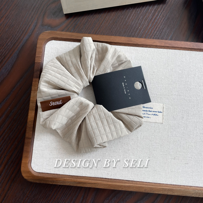 브리티시 체크무늬 머리끈 라이트 그레이(카드 제외)