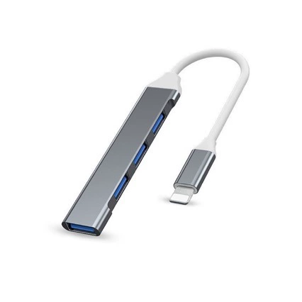 USB-хаб 1–4 Type‑C / USB 3.0 удлинитель, алюминиевый корпус, серый или серебристый