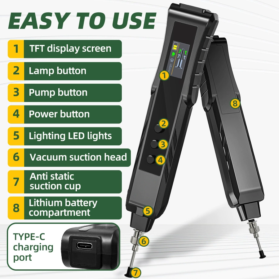 Антистатическая вакуумная присоска, электрическая присоска, мощный съемник чипов для вафельных IC, инструмент для удаления чипов