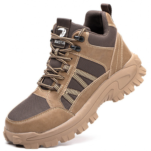 Cross-border high-top labor protection shoes for men in autumn and winter, anti-smash and puncture-proof safety protective shoes for construction site work, labor protection shoes for all seasons