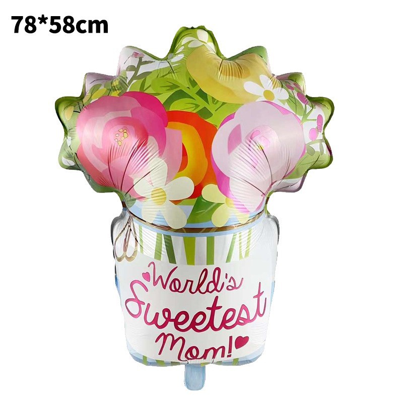 Flor globo atmósfera decoración ramo Tulip Rosa dibujos animados Girasol globo de aluminio con flor