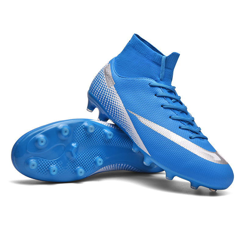 Cross-border 46 taglia grande 47 scarpe da calcio nere alte per ragazzi e ragazze tf unghie rotte erba per adulti AG unghie scarpe da allenamento sportive_voghion.com
