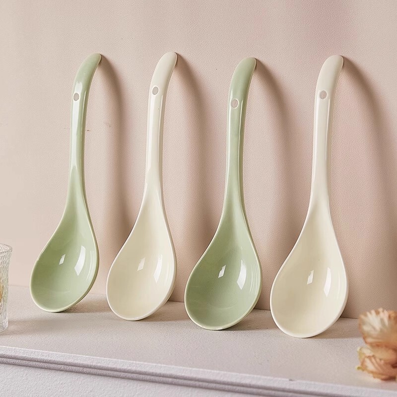 Jingdezhen Ceramic Soup Spoon Large Soup Spoon Household Ceramic Spoon Cream Style Small Spoon One Person One Spoon Porridge