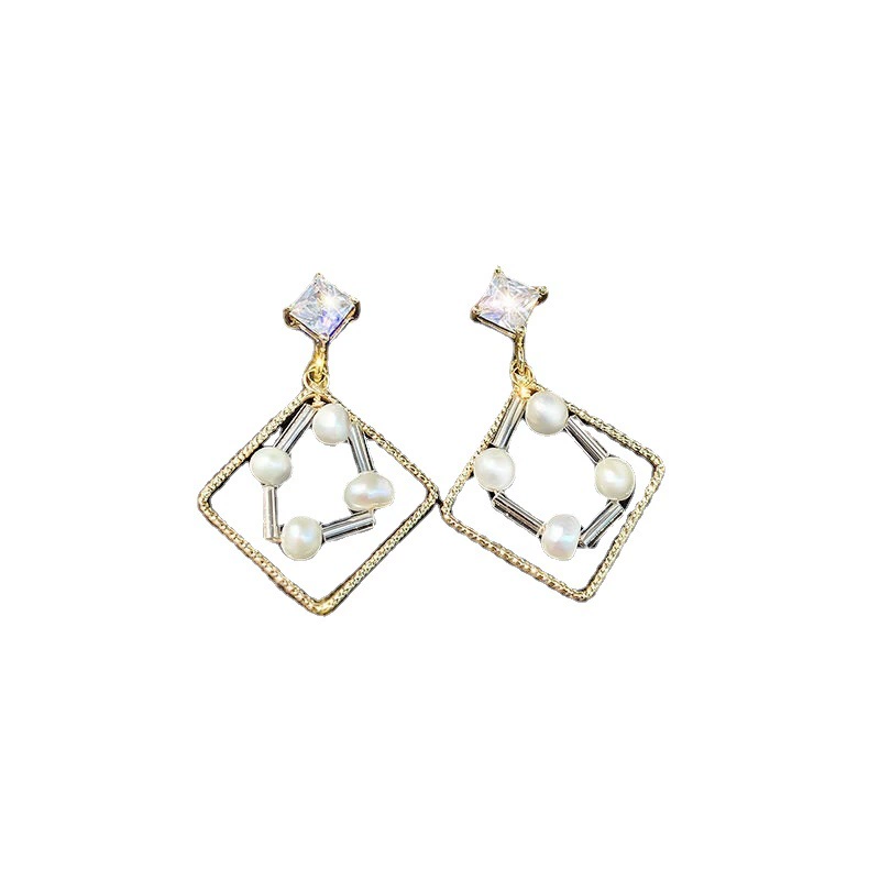Серебряная игла, серьги, бренд цирконий из жемчуга, образец серебра 925, корейский стиль