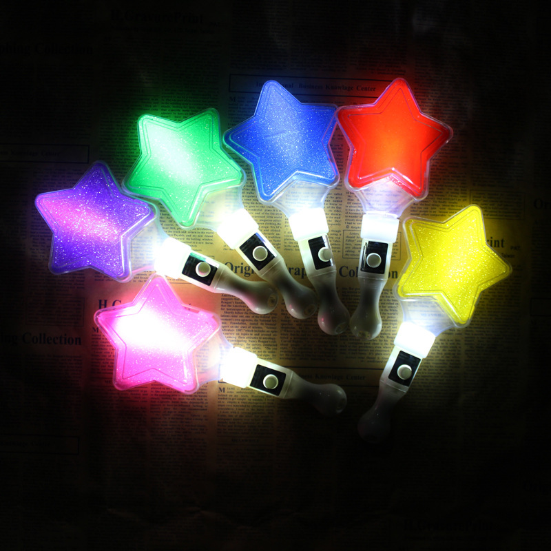 Amor estrella de cinco puntas palo fluorescente concierto alegría accesorios palo luminoso LED pentagrama estrella palo tamaño pequeño palo fluorescente