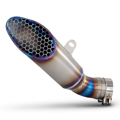 Motorcycle Exhaust Pipe Motorcycle exhaust pipe - rsv4-titanium-alloy-blued-one-piece-mid-and-tail-section-connected-to-the-original-exhaust-2015-2024