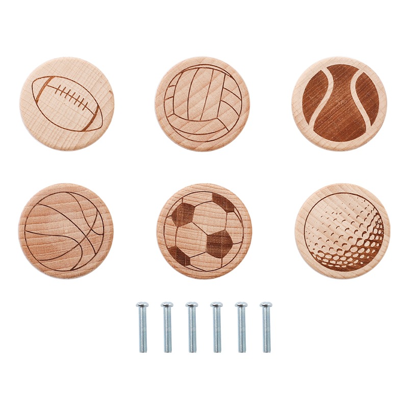 Amazon Cross-border retro animal impresión cajón manija madera mejoras para el hogar accesorios escritorio cajón juego de perillas