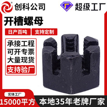 开槽螺母六角开槽螺母加厚开槽母开花螺花瓣螺母镀锌带槽螺帽