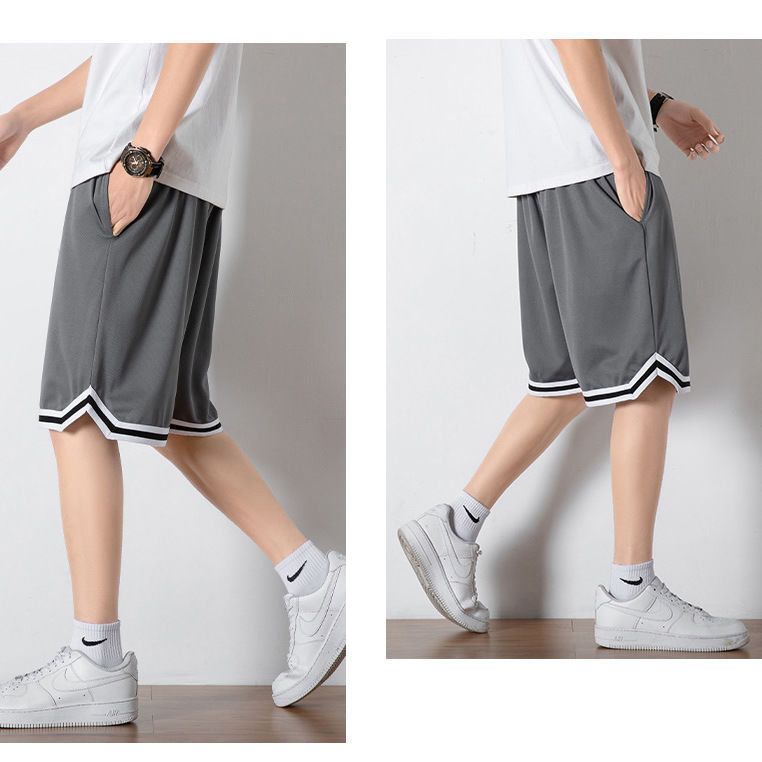 Oversized Five-point Pants Student Men's Ice Silk Fatty Plus Size Basketball Sports Running Casual Shorts Summer Loose