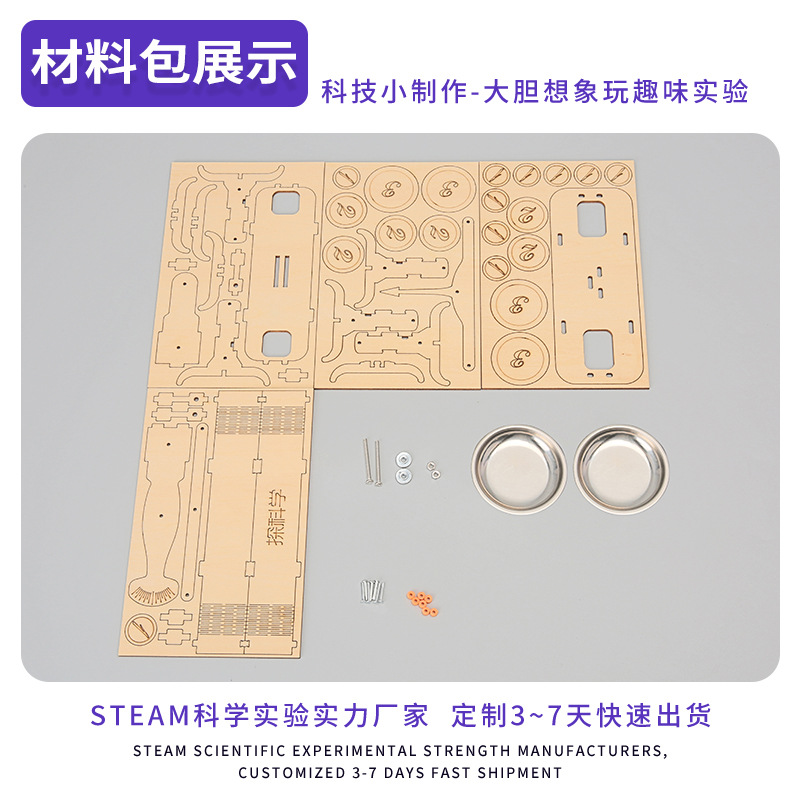 La Ciencia y la Tecnología pequeña bandeja de producción Escala de equilibrio kindergarten estudiantes de escuela primaria hecho a mano Curso de bricolaje experimental material de juguete de enseñanza paquete