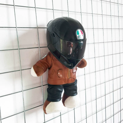 Motosiklet dəbilqələri — Box Decoration Rally Bear - height-28cm-brown-brown-bearagv-bright-black