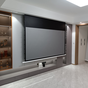 projection curtain embedded hidden ceiling electric curtain 16:9 clear intelligent linkage lifting cable curtain home