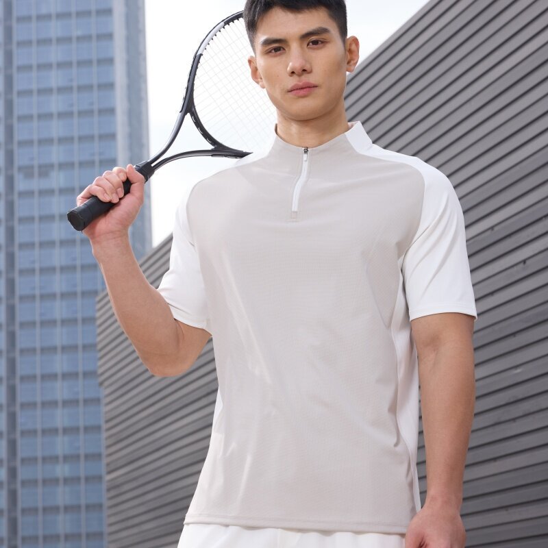 2025 Semi-high Collar T-shirt Short-sleeved Men's Riding Clothing Summer Running Fitness Quick-drying Training Short-sleeved Top 2025 Semi-high Collar T-shirt Short-sleeved Men's Riding Clothing Summer Running Fitness Quick-drying Training Short-sleeved Top