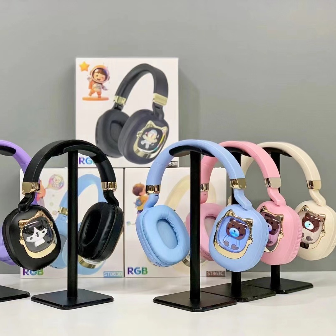 Nuevos auriculares creativos de la cápsula de dibujos animados para gatos auriculares auriculares Bluetooth auriculares inalámbricos ST863