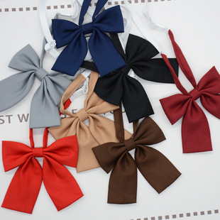 JK collar flower bow tie female Korean Japanese college style activity performance solid color boxer fine pattern bow black wine red