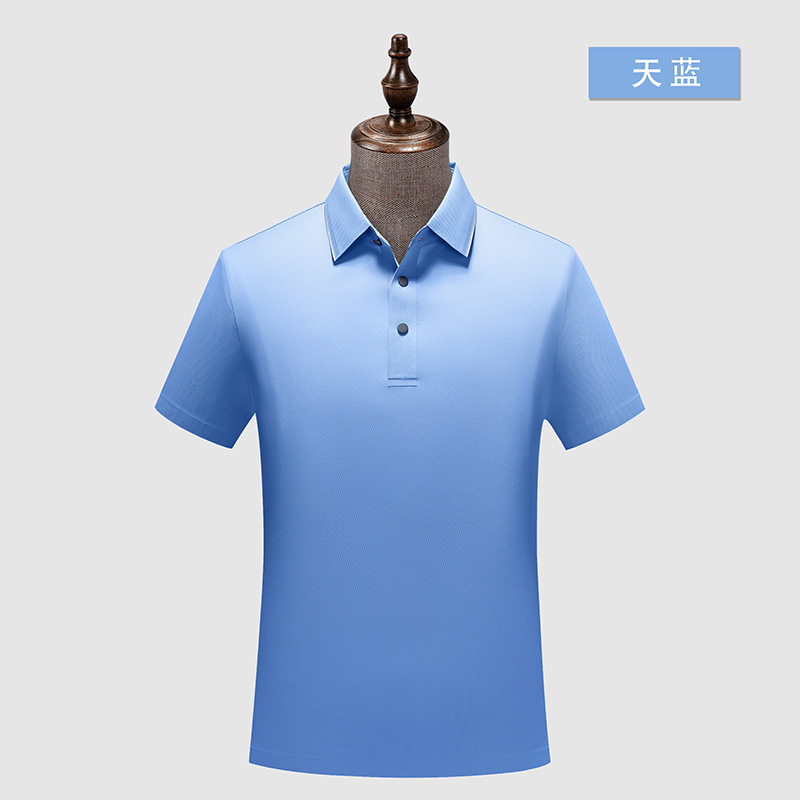 Brocado a cuadros amoníaco sin costuras 5A antibacteriano color sólido cuello de segundo nivel camisa de polo logotipo impreso personalizado ropa de trabajo de secado rápido overoles