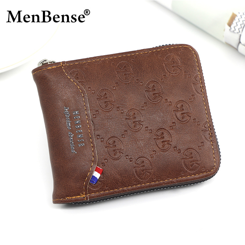 New Men's Wallet Fashion Print Men's Short Wallet Zipper Bag Bifold Wallet Direct Manufacturer Supply Wholesale