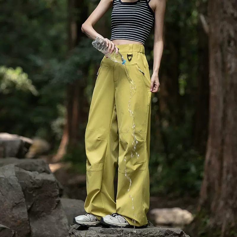 杰克传洋户外软壳登山裤女运动防风防水春夏休闲裤速干直筒工装裤