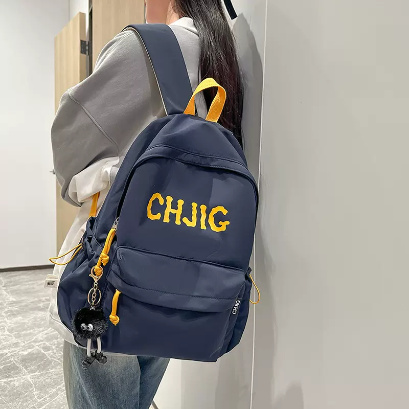 定制书包初高中生日系简约大容量大学生休闲ins双肩包潮百搭背包