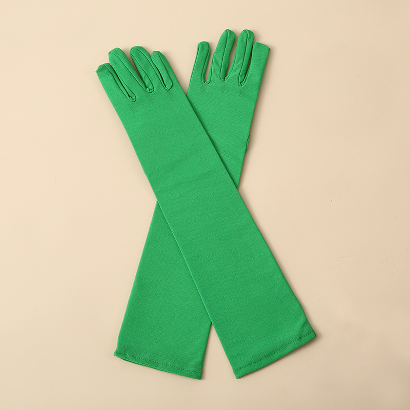 Guantes largos transparentes para mujer, negros, elásticos, de encaje, semitransparentes, para ópera, Halloween, actuaciones nocturnas, de malla