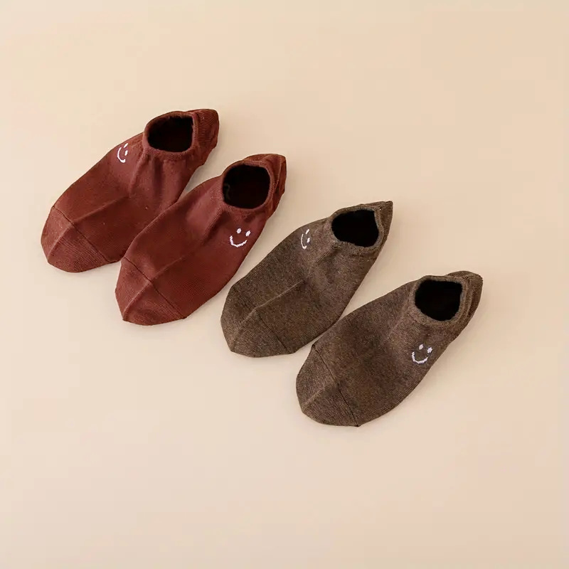 1 Set Casual Unisex Smiley Face Solid Color Polyester Cotton Polyester Ankle Socks display picture 4