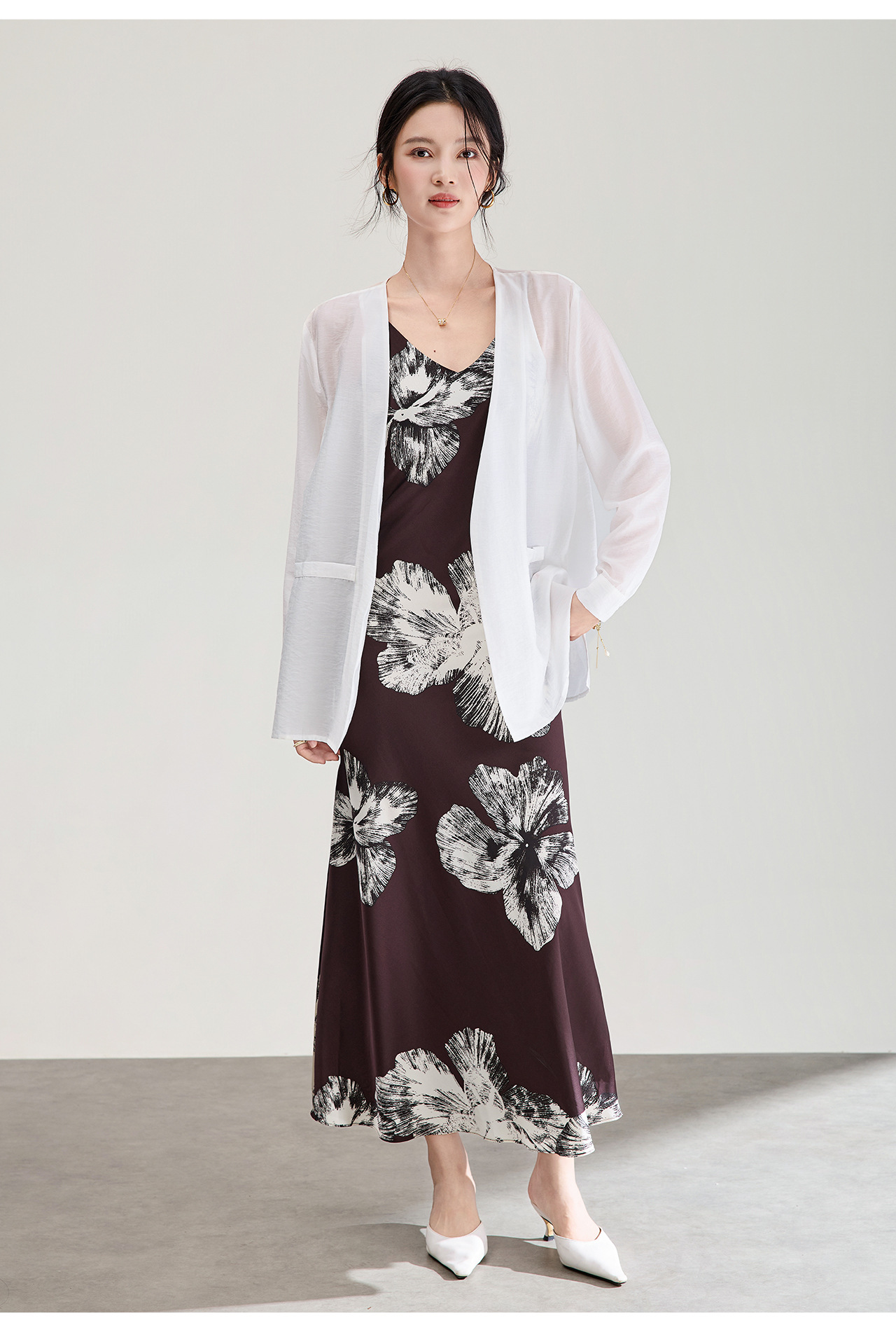 Áo cardigan nữ tay dài chất liệu tencel mát lạnh dáng rộng — màu đen chi tiết 20