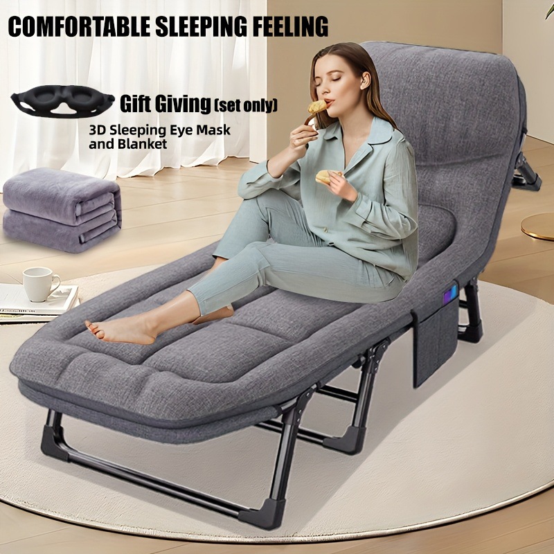 2025新款跨境代发1张可调节便携式折叠床天井躺椅折叠式