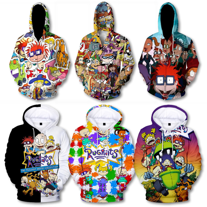 Foreign trade explosions imp Paris line Rugrats in Paris 3D printed casual hoodie COS sweater