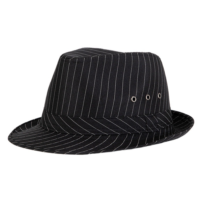 Sombrero de los hombres de primavera y verano británico europeo y americano de moda sombrero de copa a cuadros en blanco y negro a prueba de sol transpirable Jazz sombrero fábrica al por mayor