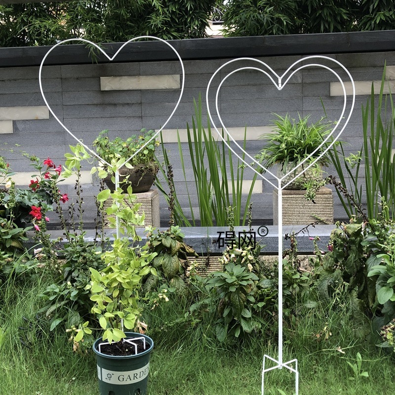 グリーンロマウンテンタートルクレマチスハート型ロリポップフラワースタンドつるラック植物クライミングブラケットサポートロッドアイアンアート|undefined