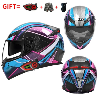 Motosiklet kaskı (dəbilqə) — Safe for Men and Women - bluetooth-model-black-phantom-hd-mirror-m55-56-head-circumference
