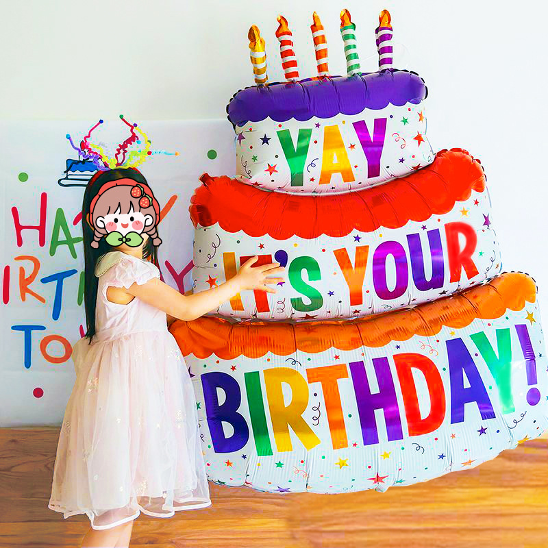 誕生日ケーキ 1 歳のバルーン デコレーション パーティー シーン レイアウト デジタル背景壁雰囲気写真小道具クリエイティブ|undefined