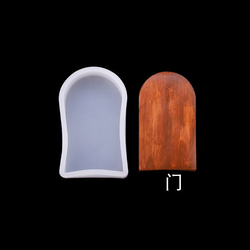 Puerta y ventana de dibujos animados de silicona molde creativo hecho a mano jabón aromaterapia vela epoxi molde de yeso decoración de la torta del postre