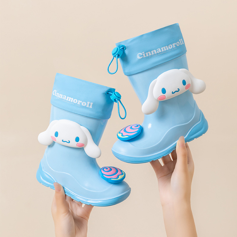サンリオミッドチューブレインブーツ子供用クロスボーダー漫画クロメノンスリップソフトボトムウォーターシューズ女性用幼稚園レインブーツ女の子用|undefined