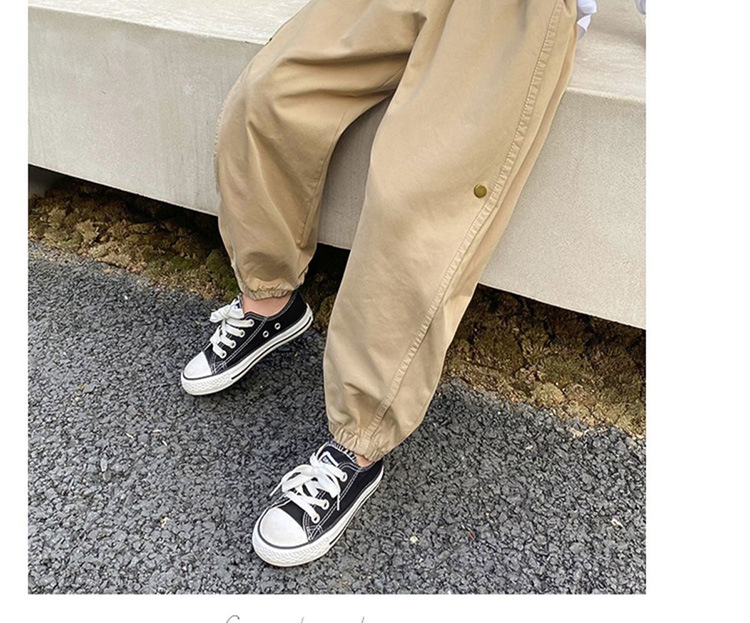 Full Length Pants Length Cotton Fabric Type Simple Style Solid Color Cotton Boys Pants